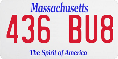 MA license plate 436BU8