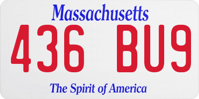 MA license plate 436BU9