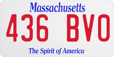 MA license plate 436BV0