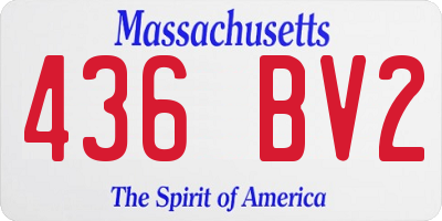 MA license plate 436BV2