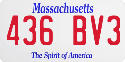 MA license plate 436BV3
