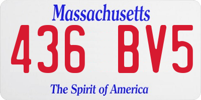 MA license plate 436BV5