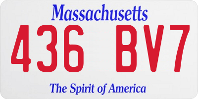 MA license plate 436BV7