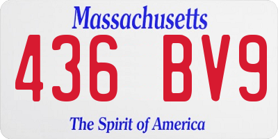 MA license plate 436BV9