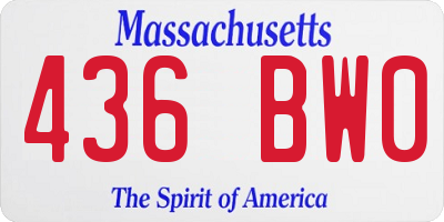 MA license plate 436BW0