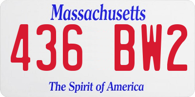 MA license plate 436BW2