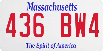 MA license plate 436BW4