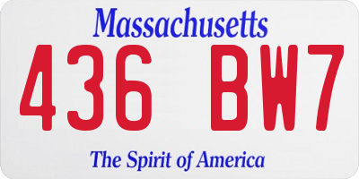 MA license plate 436BW7
