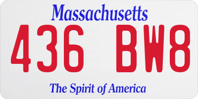 MA license plate 436BW8