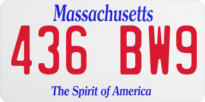 MA license plate 436BW9