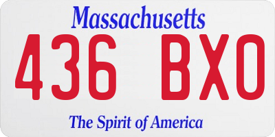 MA license plate 436BX0