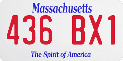 MA license plate 436BX1