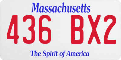 MA license plate 436BX2