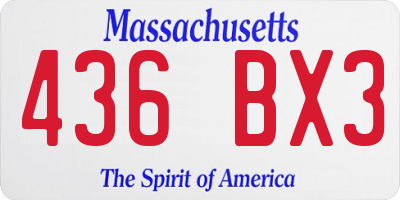 MA license plate 436BX3