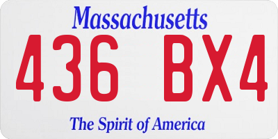 MA license plate 436BX4