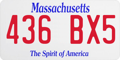 MA license plate 436BX5