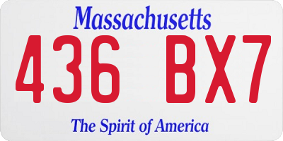 MA license plate 436BX7