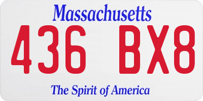 MA license plate 436BX8