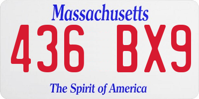 MA license plate 436BX9