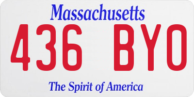 MA license plate 436BY0