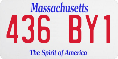 MA license plate 436BY1