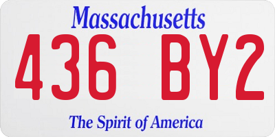 MA license plate 436BY2