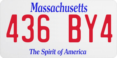 MA license plate 436BY4