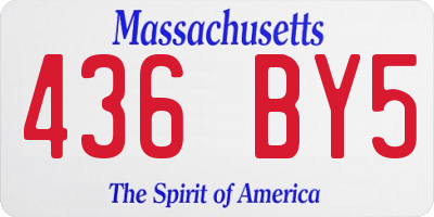 MA license plate 436BY5