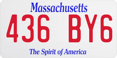 MA license plate 436BY6