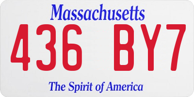 MA license plate 436BY7