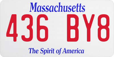 MA license plate 436BY8