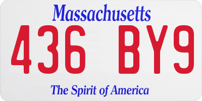 MA license plate 436BY9