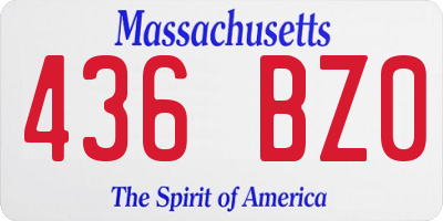 MA license plate 436BZ0