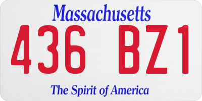 MA license plate 436BZ1