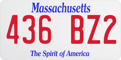 MA license plate 436BZ2