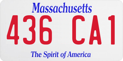 MA license plate 436CA1