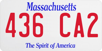 MA license plate 436CA2