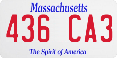 MA license plate 436CA3