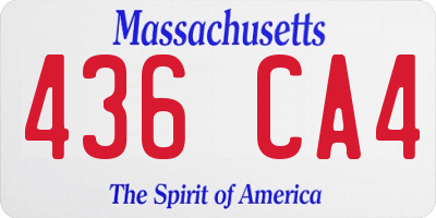 MA license plate 436CA4