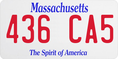MA license plate 436CA5