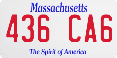 MA license plate 436CA6