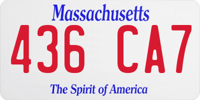 MA license plate 436CA7