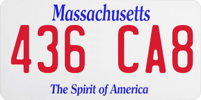 MA license plate 436CA8