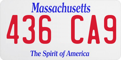 MA license plate 436CA9