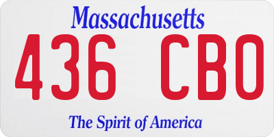 MA license plate 436CB0