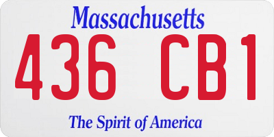 MA license plate 436CB1