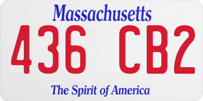 MA license plate 436CB2