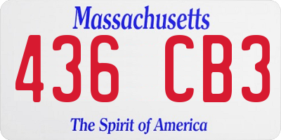 MA license plate 436CB3