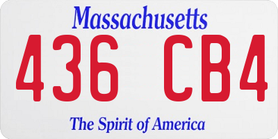 MA license plate 436CB4