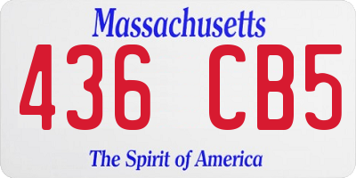 MA license plate 436CB5